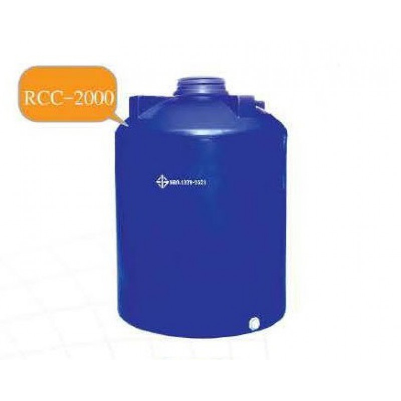 RCC-2000  ถังเก็บน้ำ-สารเคมี ความจุ   2000  ลิตร ทรงขวด  ฝาเกลียว ข้างเรียบ